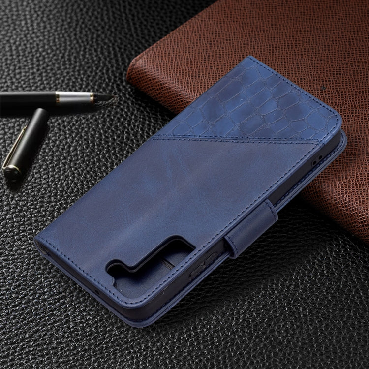For Samsung Galaxy S22+ 5G Matching Color Crocodile Texture Leather Phone Case with Holder & Card Slots & Wallet