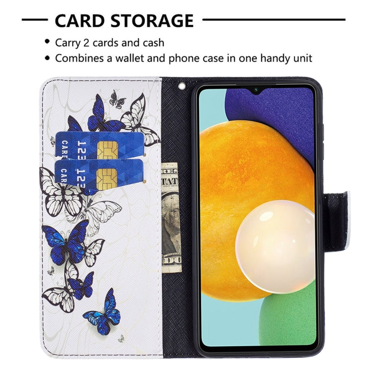 For Samsung Galaxy A13 5G Colored Drawing Pattern Horizontal Flip Phone Leather Case with Holder & Card Slots & Wallet
