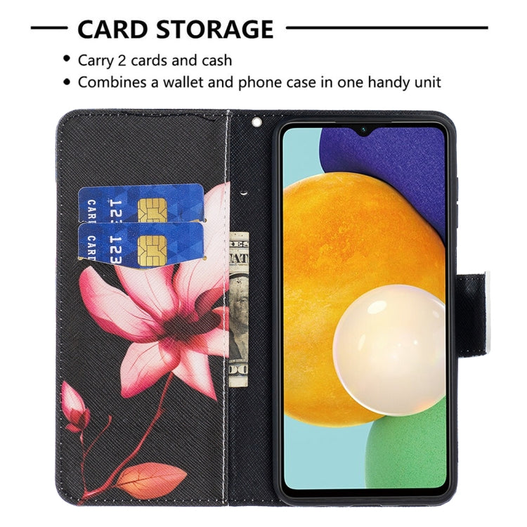 For Samsung Galaxy A13 5G Colored Drawing Pattern Horizontal Flip Phone Leather Case with Holder & Card Slots & Wallet