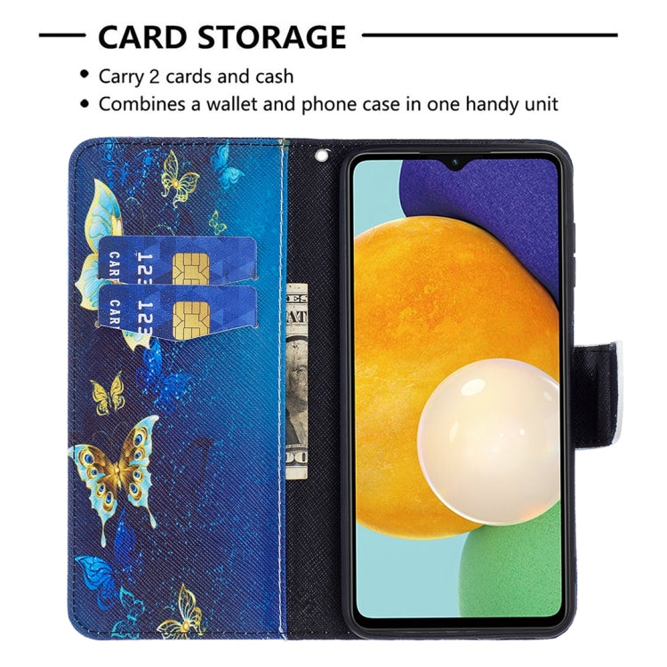 For Samsung Galaxy A13 5G Colored Drawing Pattern Horizontal Flip Phone Leather Case with Holder & Card Slots & Wallet