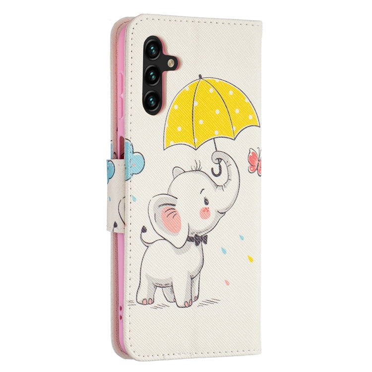 For Samsung Galaxy A13 5G Colored Drawing Pattern Horizontal Flip Phone Leather Case with Holder & Card Slots & Wallet