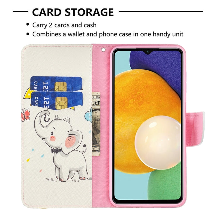For Samsung Galaxy A13 5G Colored Drawing Pattern Horizontal Flip Phone Leather Case with Holder & Card Slots & Wallet