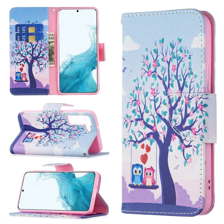 For Samsung Galaxy S22 5G Colored Drawing Pattern Horizontal Flip Phone Leather Case with Holder & Card Slots & Wallet