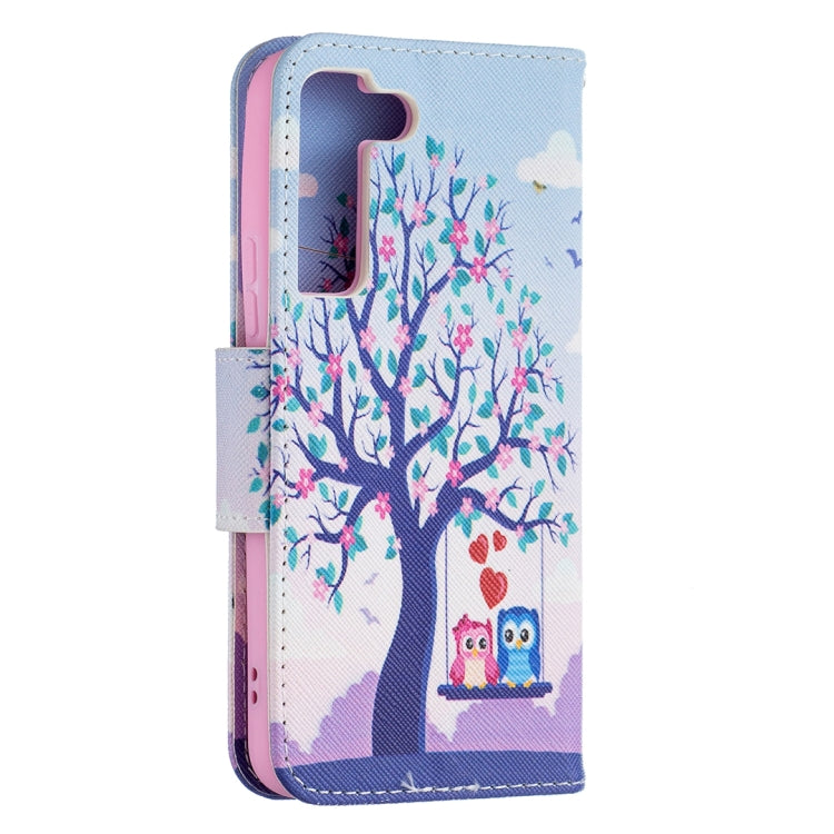 For Samsung Galaxy S22 5G Colored Drawing Pattern Horizontal Flip Phone Leather Case with Holder & Card Slots & Wallet