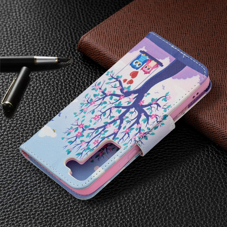 For Samsung Galaxy S22 5G Colored Drawing Pattern Horizontal Flip Phone Leather Case with Holder & Card Slots & Wallet