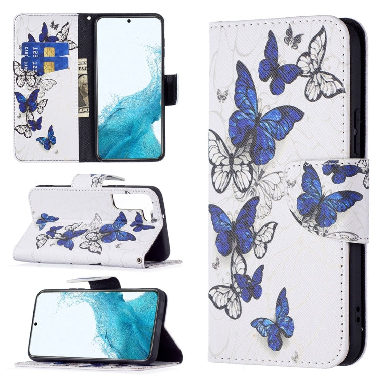 For Samsung Galaxy S22 5G Colored Drawing Pattern Horizontal Flip Phone Leather Case with Holder & Card Slots & Wallet