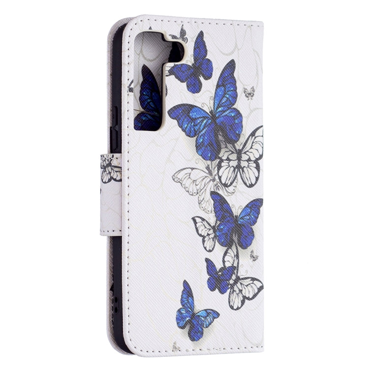 For Samsung Galaxy S22 5G Colored Drawing Pattern Horizontal Flip Phone Leather Case with Holder & Card Slots & Wallet