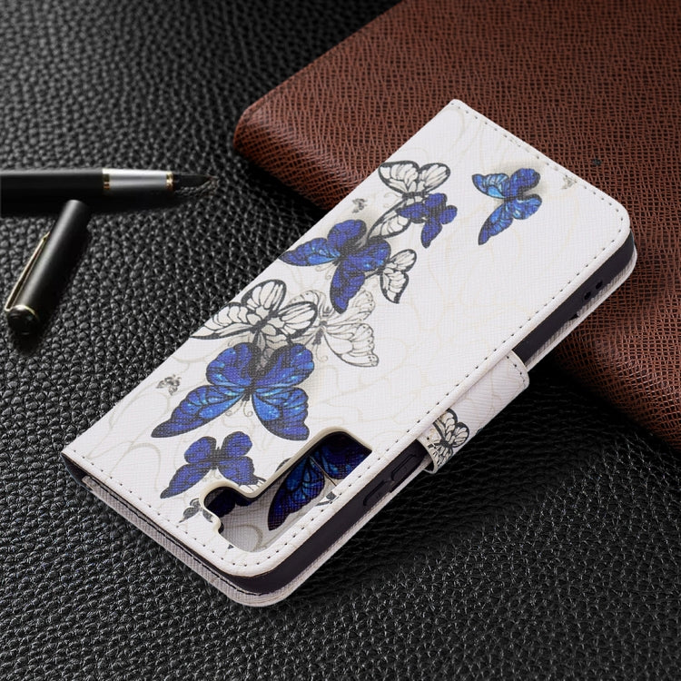 For Samsung Galaxy S22 5G Colored Drawing Pattern Horizontal Flip Phone Leather Case with Holder & Card Slots & Wallet