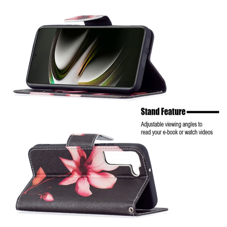 For Samsung Galaxy S22 5G Colored Drawing Pattern Horizontal Flip Phone Leather Case with Holder & Card Slots & Wallet
