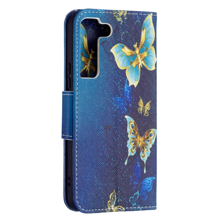 For Samsung Galaxy S22 5G Colored Drawing Pattern Horizontal Flip Phone Leather Case with Holder & Card Slots & Wallet