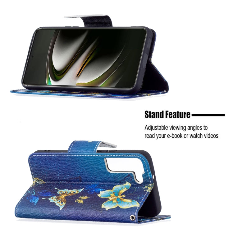 For Samsung Galaxy S22 5G Colored Drawing Pattern Horizontal Flip Phone Leather Case with Holder & Card Slots & Wallet