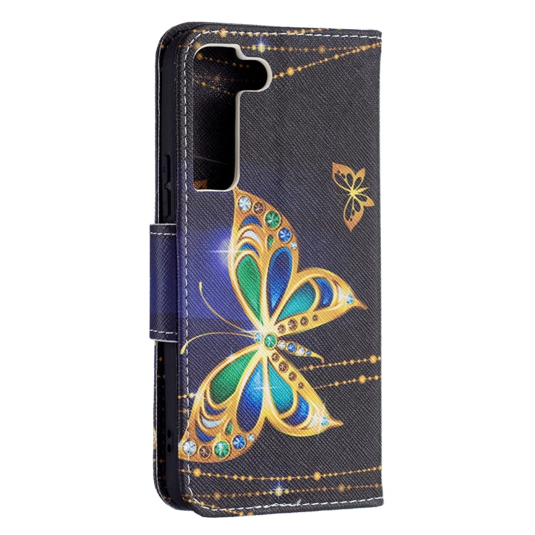 For Samsung Galaxy S22 5G Colored Drawing Pattern Horizontal Flip Phone Leather Case with Holder & Card Slots & Wallet