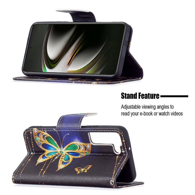 For Samsung Galaxy S22 5G Colored Drawing Pattern Horizontal Flip Phone Leather Case with Holder & Card Slots & Wallet