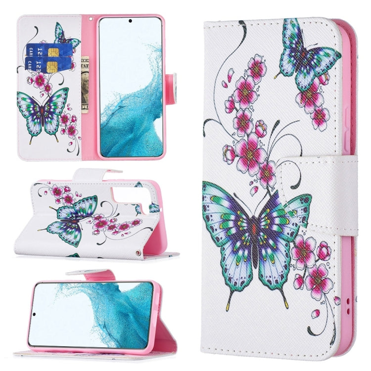 For Samsung Galaxy S22 5G Colored Drawing Pattern Horizontal Flip Phone Leather Case with Holder & Card Slots & Wallet