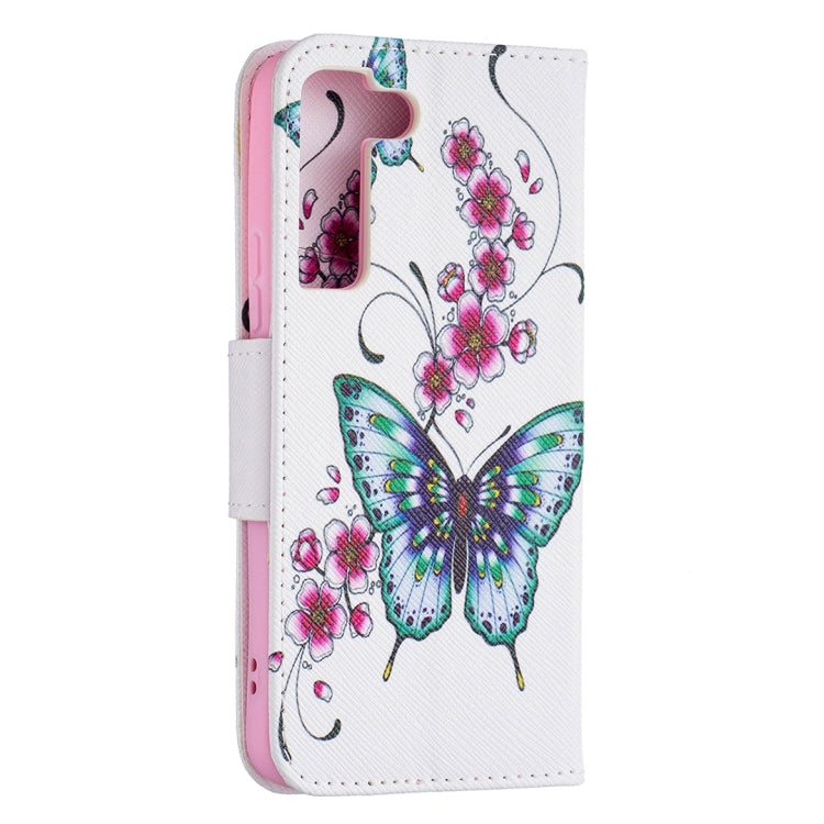 For Samsung Galaxy S22 5G Colored Drawing Pattern Horizontal Flip Phone Leather Case with Holder & Card Slots & Wallet