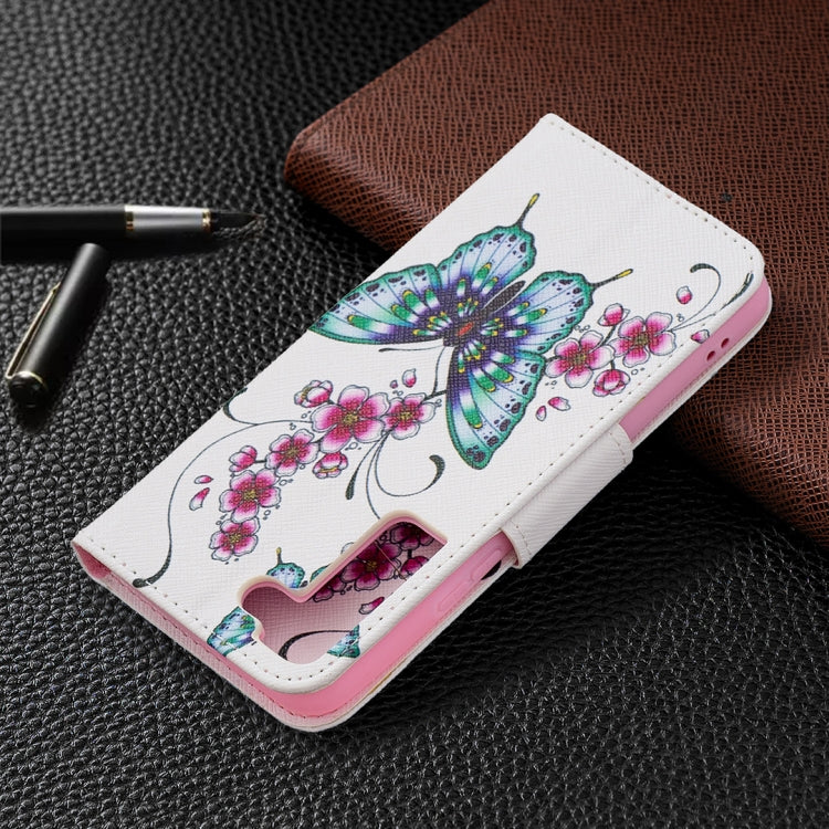 For Samsung Galaxy S22 5G Colored Drawing Pattern Horizontal Flip Phone Leather Case with Holder & Card Slots & Wallet