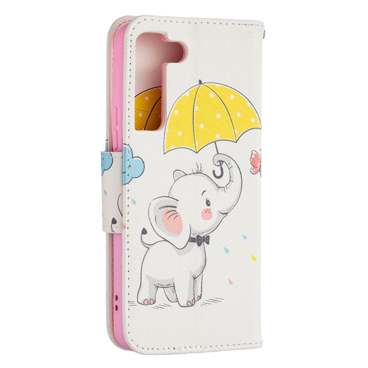 For Samsung Galaxy S22 5G Colored Drawing Pattern Horizontal Flip Phone Leather Case with Holder & Card Slots & Wallet