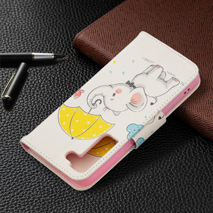 For Samsung Galaxy S22 5G Colored Drawing Pattern Horizontal Flip Phone Leather Case with Holder & Card Slots & Wallet