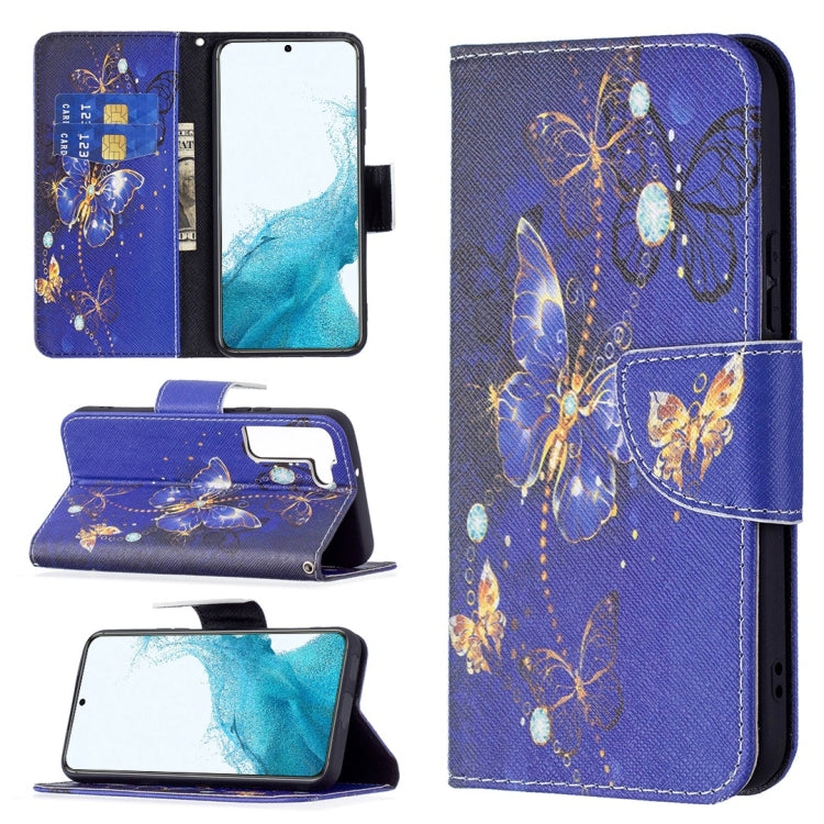 For Samsung Galaxy S22 5G Colored Drawing Pattern Horizontal Flip Phone Leather Case with Holder & Card Slots & Wallet