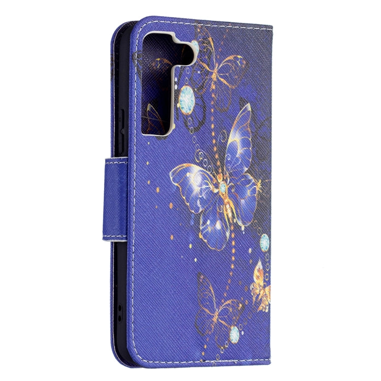 For Samsung Galaxy S22 5G Colored Drawing Pattern Horizontal Flip Phone Leather Case with Holder & Card Slots & Wallet