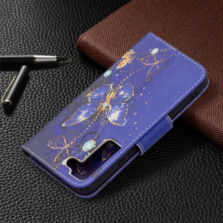 For Samsung Galaxy S22 5G Colored Drawing Pattern Horizontal Flip Phone Leather Case with Holder & Card Slots & Wallet