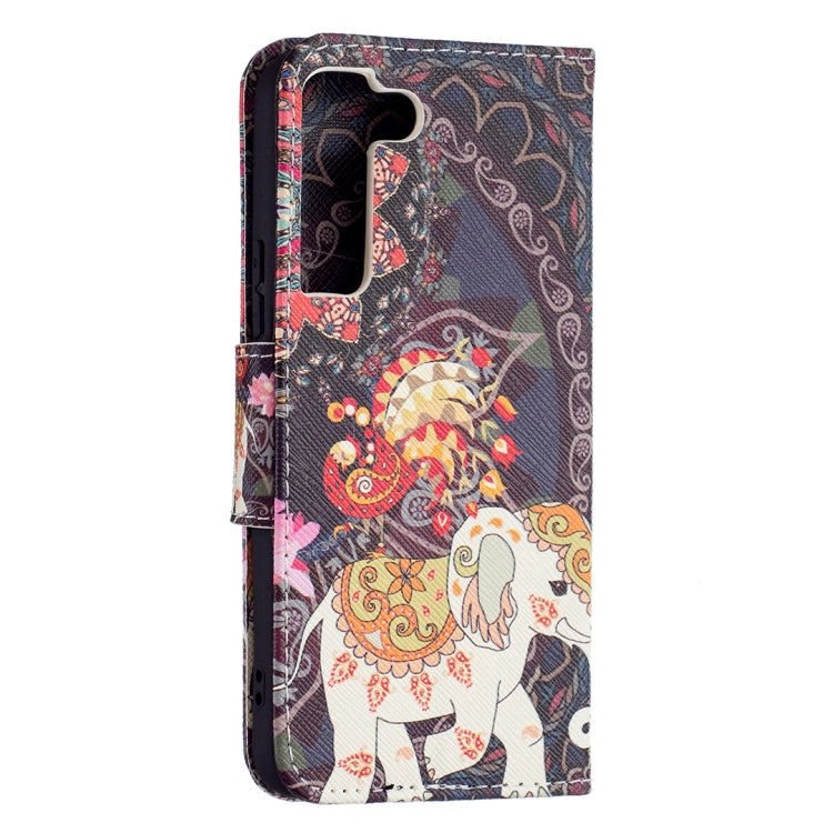 For Samsung Galaxy S22 5G Colored Drawing Pattern Horizontal Flip Phone Leather Case with Holder & Card Slots & Wallet