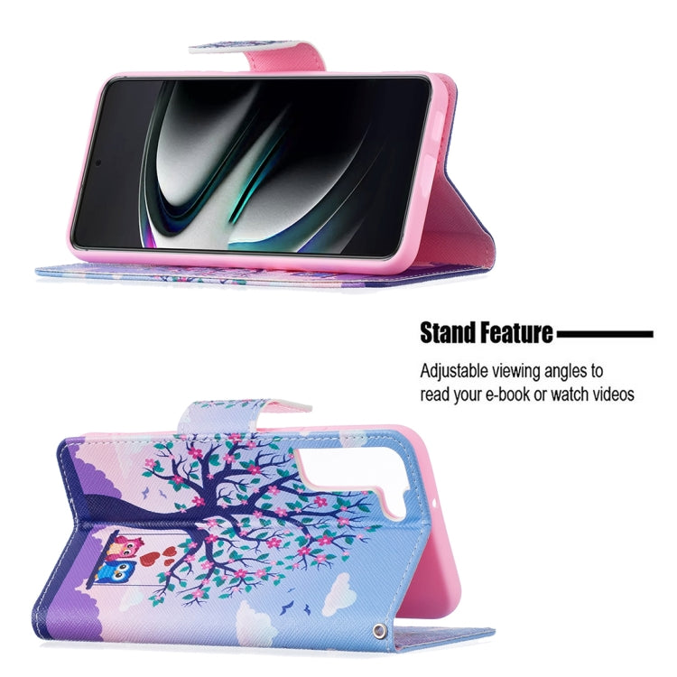For Samsung Galaxy S22+ 5G Colored Drawing Pattern Horizontal Flip Phone Leather Case with Holder & Card Slots & Wallet