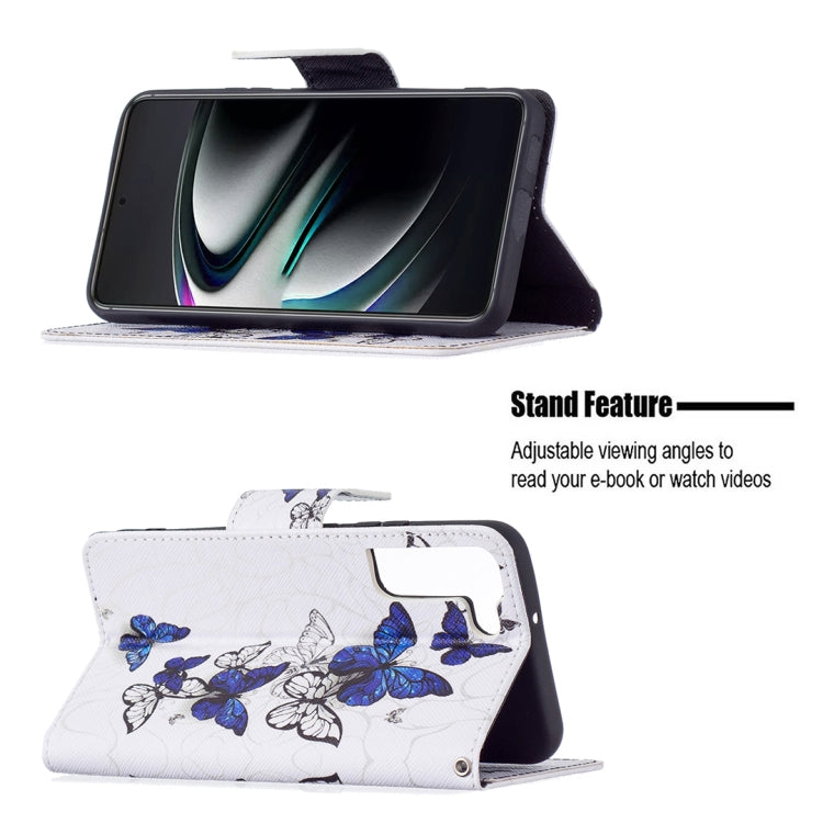 For Samsung Galaxy S22+ 5G Colored Drawing Pattern Horizontal Flip Phone Leather Case with Holder & Card Slots & Wallet