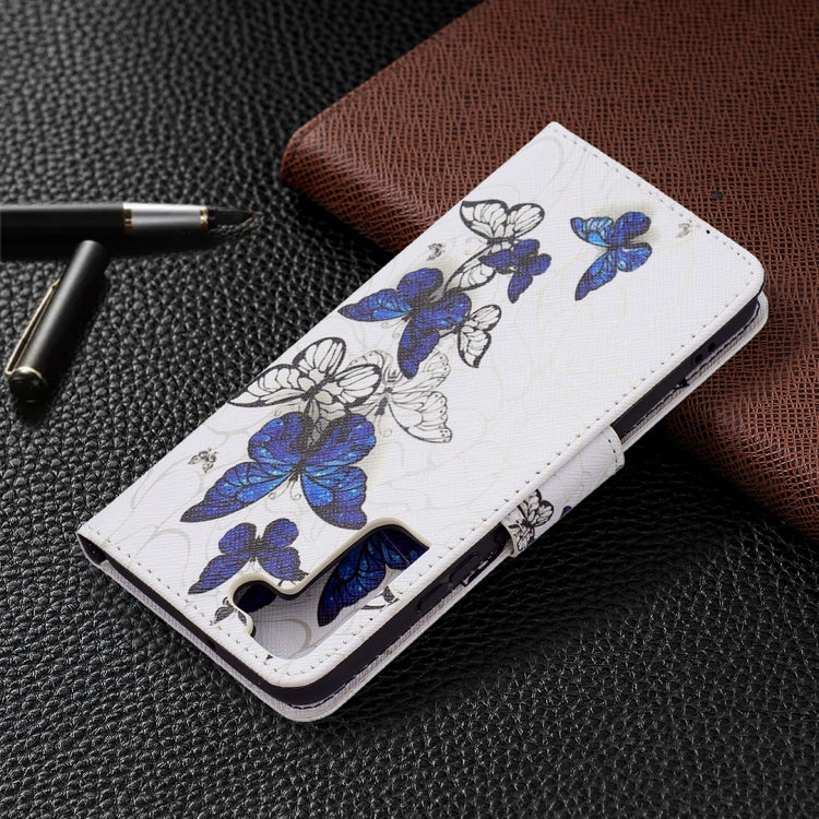 For Samsung Galaxy S22+ 5G Colored Drawing Pattern Horizontal Flip Phone Leather Case with Holder & Card Slots & Wallet
