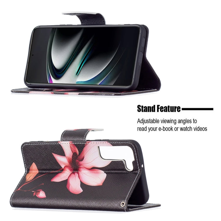 For Samsung Galaxy S22+ 5G Colored Drawing Pattern Horizontal Flip Phone Leather Case with Holder & Card Slots & Wallet