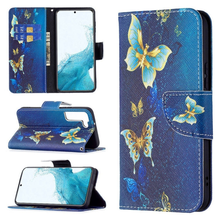 For Samsung Galaxy S22+ 5G Colored Drawing Pattern Horizontal Flip Phone Leather Case with Holder & Card Slots & Wallet
