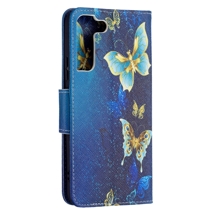 For Samsung Galaxy S22+ 5G Colored Drawing Pattern Horizontal Flip Phone Leather Case with Holder & Card Slots & Wallet