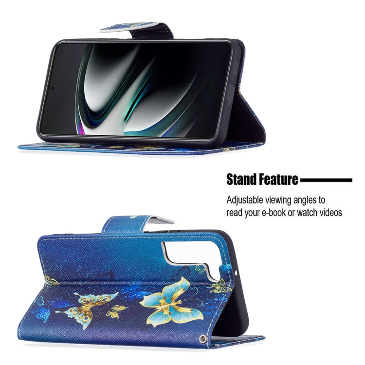 For Samsung Galaxy S22+ 5G Colored Drawing Pattern Horizontal Flip Phone Leather Case with Holder & Card Slots & Wallet