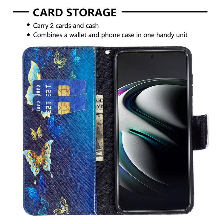 For Samsung Galaxy S22+ 5G Colored Drawing Pattern Horizontal Flip Phone Leather Case with Holder & Card Slots & Wallet