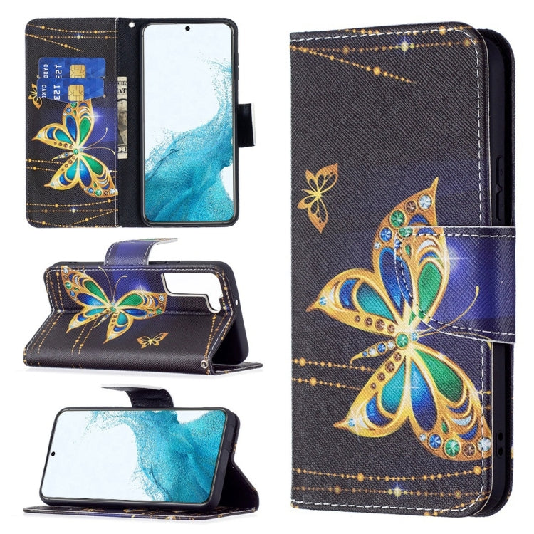 For Samsung Galaxy S22+ 5G Colored Drawing Pattern Horizontal Flip Phone Leather Case with Holder & Card Slots & Wallet