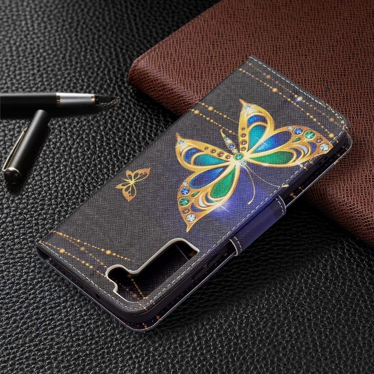 For Samsung Galaxy S22+ 5G Colored Drawing Pattern Horizontal Flip Phone Leather Case with Holder & Card Slots & Wallet