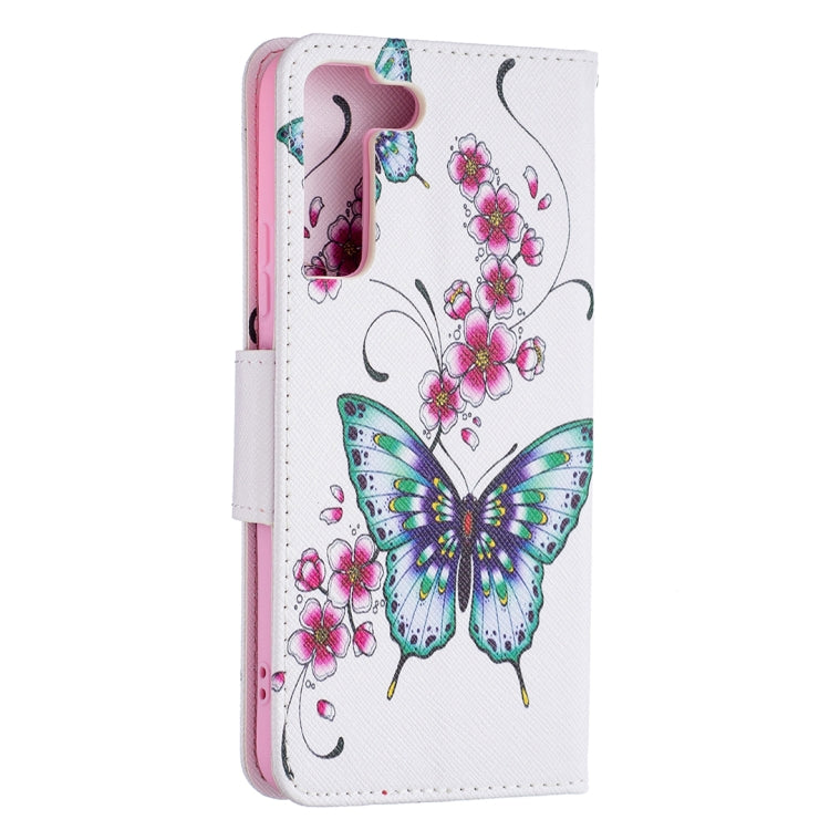 For Samsung Galaxy S22+ 5G Colored Drawing Pattern Horizontal Flip Phone Leather Case with Holder & Card Slots & Wallet