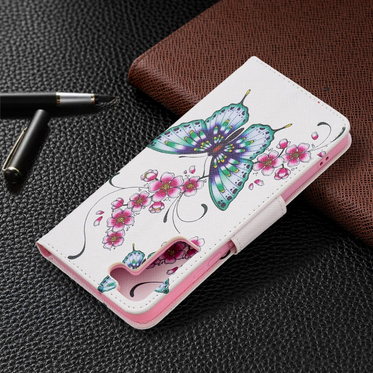 For Samsung Galaxy S22+ 5G Colored Drawing Pattern Horizontal Flip Phone Leather Case with Holder & Card Slots & Wallet