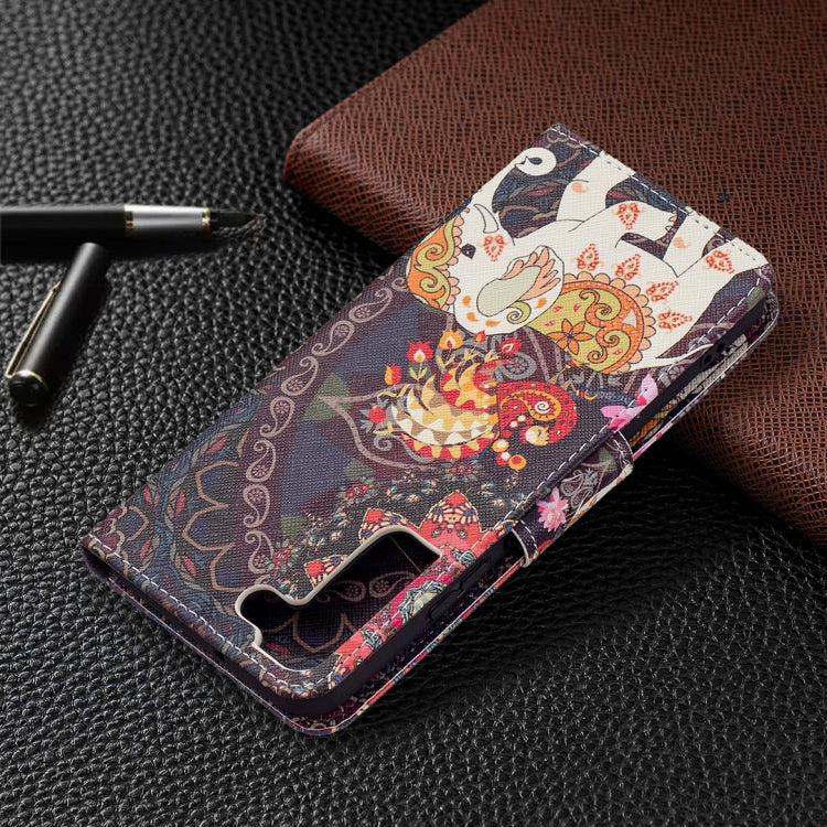 For Samsung Galaxy S22+ 5G Colored Drawing Pattern Horizontal Flip Phone Leather Case with Holder & Card Slots & Wallet