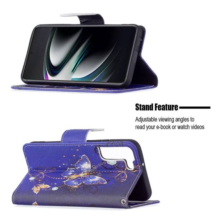 For Samsung Galaxy S22+ 5G Colored Drawing Pattern Horizontal Flip Phone Leather Case with Holder & Card Slots & Wallet