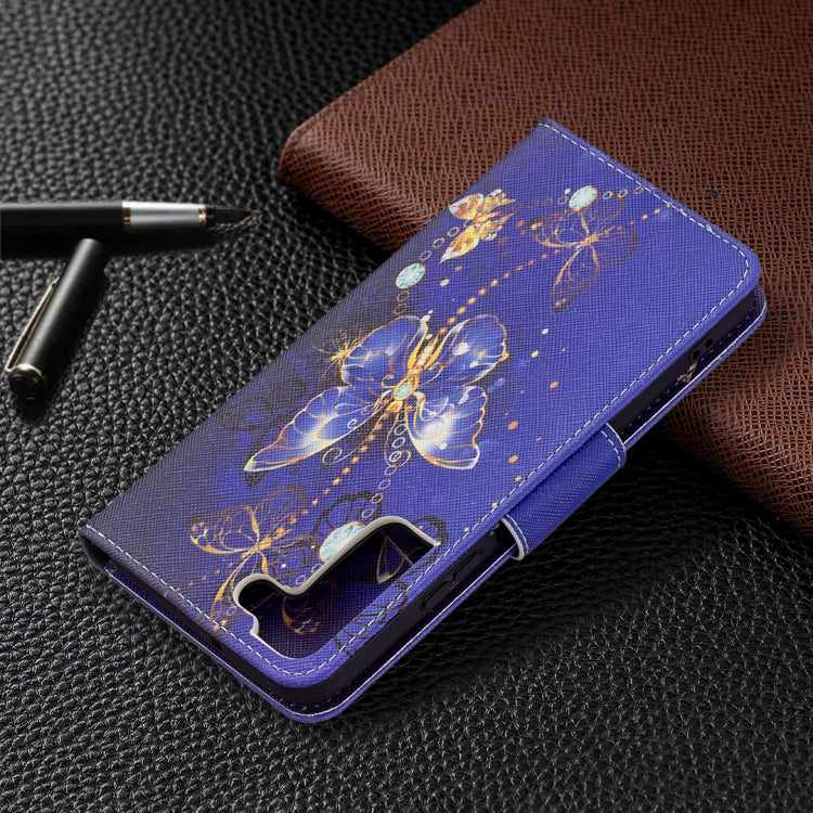 For Samsung Galaxy S22+ 5G Colored Drawing Pattern Horizontal Flip Phone Leather Case with Holder & Card Slots & Wallet