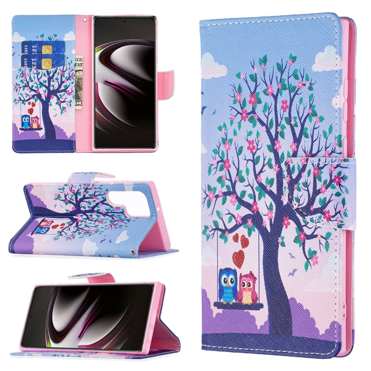 For Samsung Galaxy S22 Ultra 5G Colored Drawing Pattern Horizontal Flip Phone Leather Case with Holder & Card Slots & Wallet