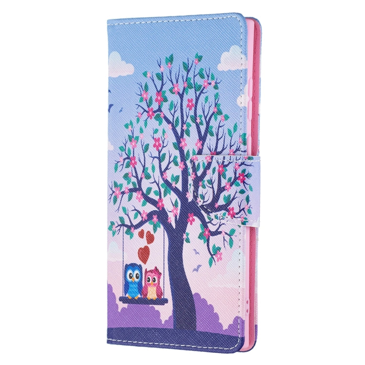 For Samsung Galaxy S22 Ultra 5G Colored Drawing Pattern Horizontal Flip Phone Leather Case with Holder & Card Slots & Wallet