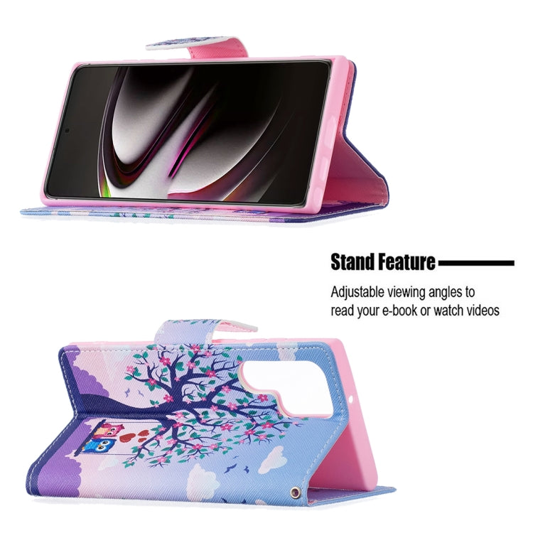 For Samsung Galaxy S22 Ultra 5G Colored Drawing Pattern Horizontal Flip Phone Leather Case with Holder & Card Slots & Wallet