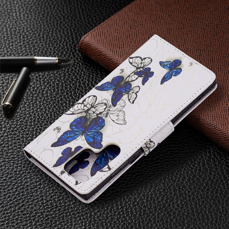 For Samsung Galaxy S22 Ultra 5G Colored Drawing Pattern Horizontal Flip Phone Leather Case with Holder & Card Slots & Wallet