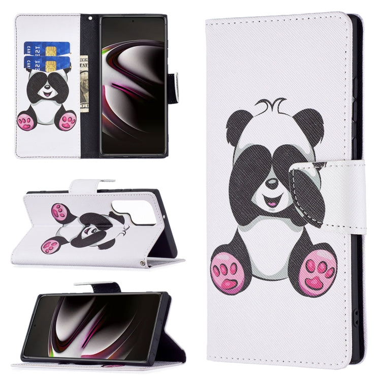 For Samsung Galaxy S22 Ultra 5G Colored Drawing Pattern Horizontal Flip Phone Leather Case with Holder & Card Slots & Wallet