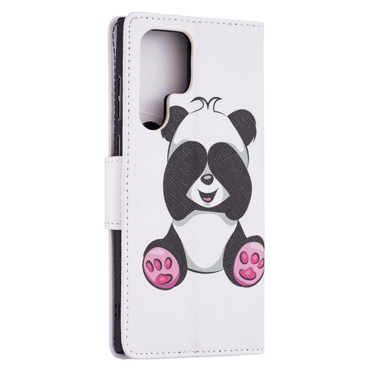 For Samsung Galaxy S22 Ultra 5G Colored Drawing Pattern Horizontal Flip Phone Leather Case with Holder & Card Slots & Wallet