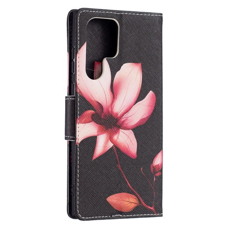 For Samsung Galaxy S22 Ultra 5G Colored Drawing Pattern Horizontal Flip Phone Leather Case with Holder & Card Slots & Wallet