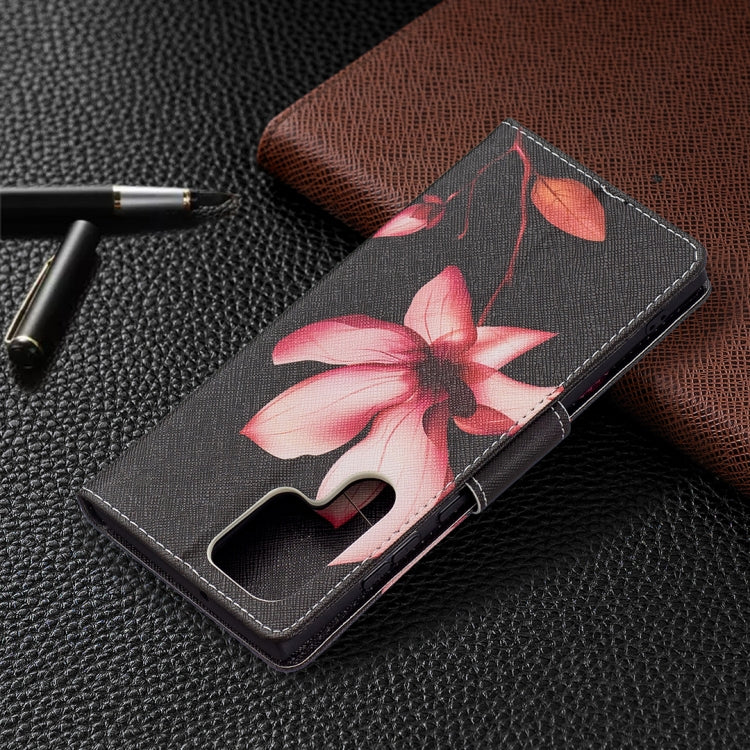 For Samsung Galaxy S22 Ultra 5G Colored Drawing Pattern Horizontal Flip Phone Leather Case with Holder & Card Slots & Wallet