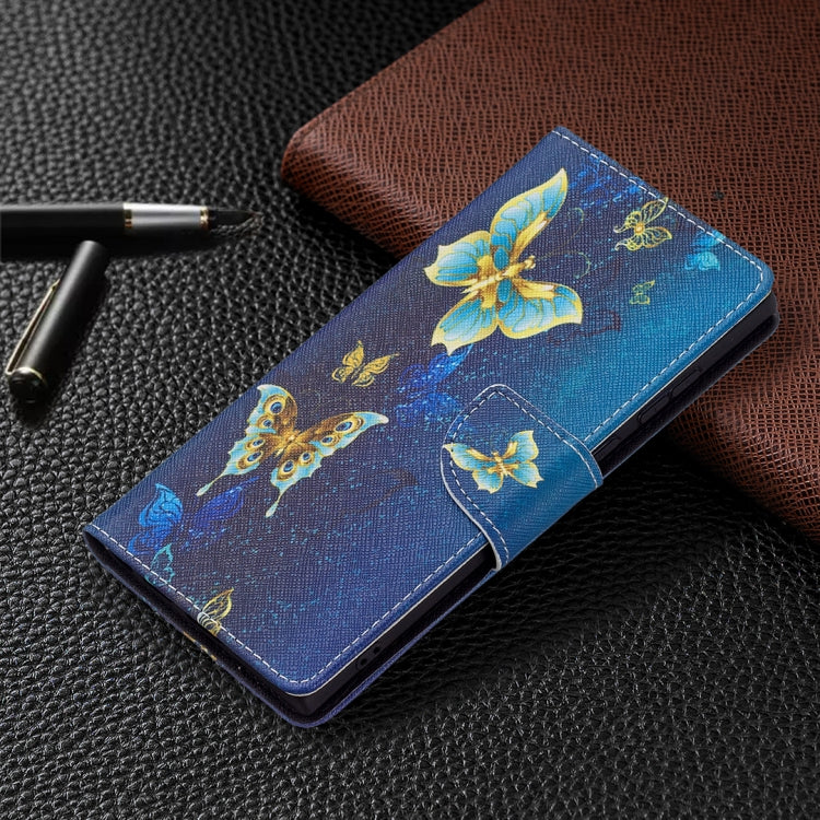 For Samsung Galaxy S22 Ultra 5G Colored Drawing Pattern Horizontal Flip Phone Leather Case with Holder & Card Slots & Wallet
